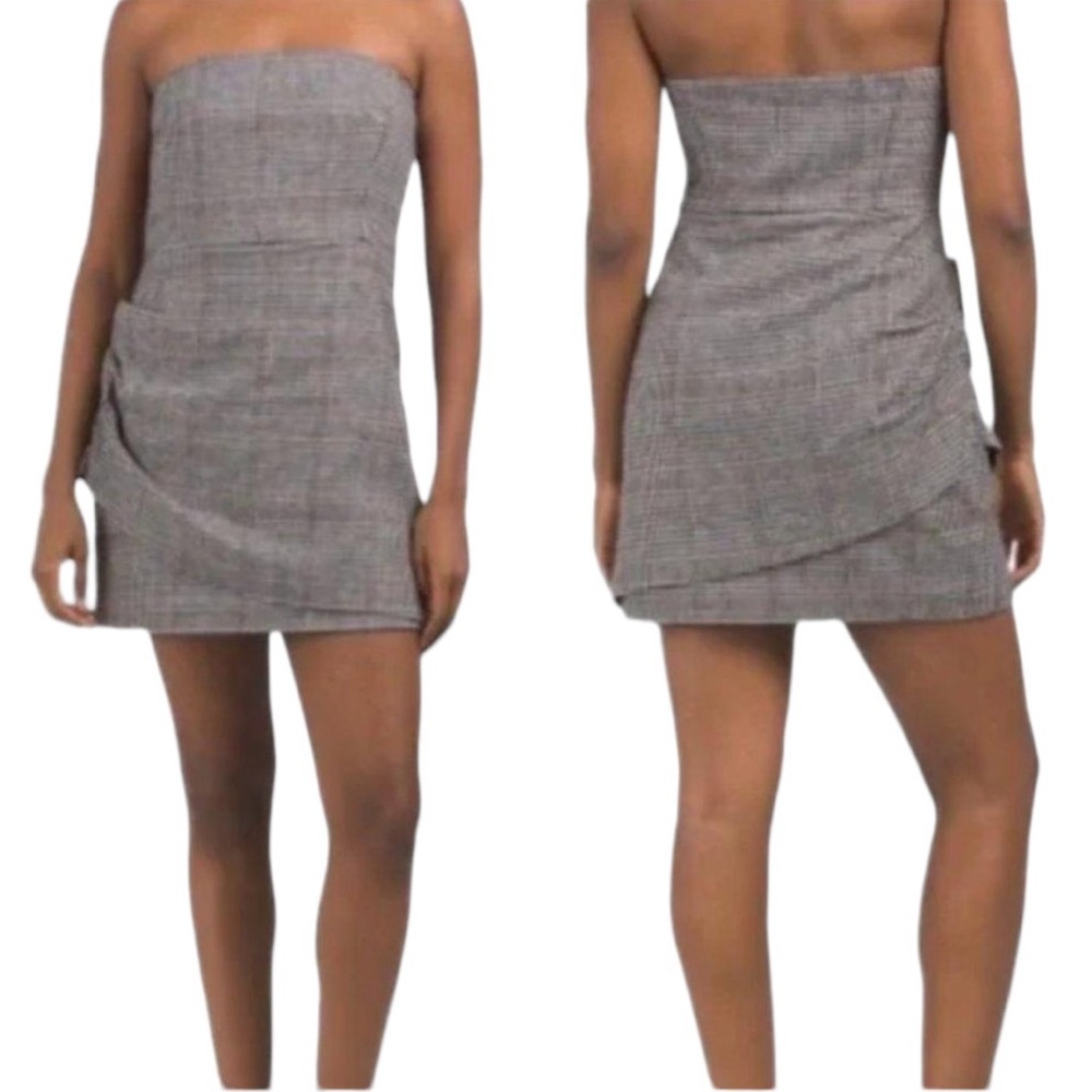 House of Harlow 1960 Plaid Tweed Strapless Dress NWT